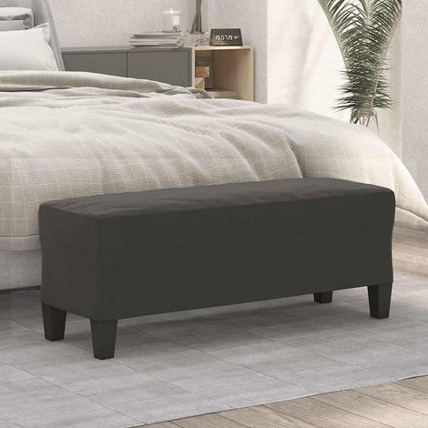 vidaXL Banc Gris foncé 100x35x41 cm Tissu microfibre (1/5)