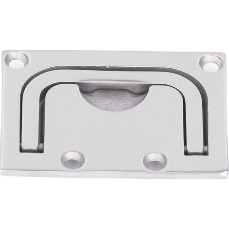 Deckslukengriff aus hochglanzpoliertem Edelstahl 316, quadratisch, 76 x 56 mm, für Boote
