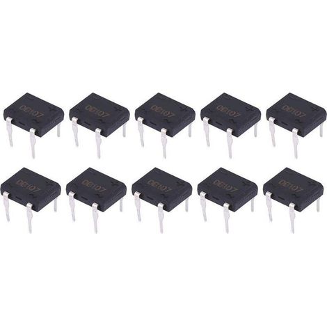 DB107 1A 1000V 4-Pin Diode Bridge Rectifier for Household Appliances and Industrial Electronic Circuits (10 pieces) (1/4)