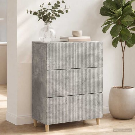 vidaXL Mobile con Cassetti Grigio Cemento 66 x 34,5 x 90 cm (1/5)