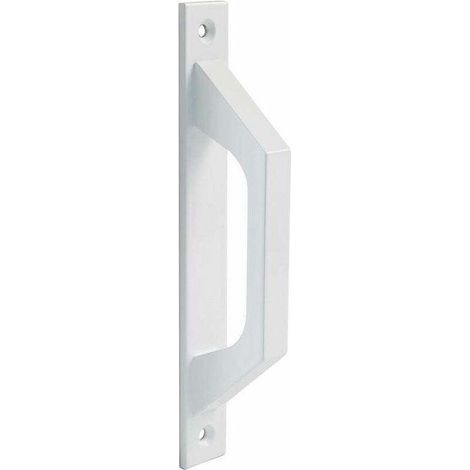 Poignée droite en aluminium blanc pour portes coulissantes ou pliantes - 198 x 25 x 40 mm. Une poignée entièrement fonctionnelle et confortable.