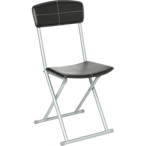Silla plegable de polipiel negra - Atmosphera créateur d'intérieur (1/4)