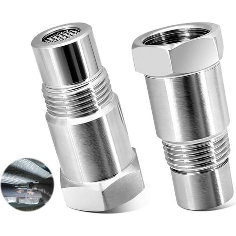 Adaptateur Rallonge de sonde lambda M18x1.5-2 pièces Adaptateur universel pour capteur d’oxygène avec tamis en acier, 45 mm, adaptée aux voitures, motos et échappements avec filetage O2 standard (1/5)