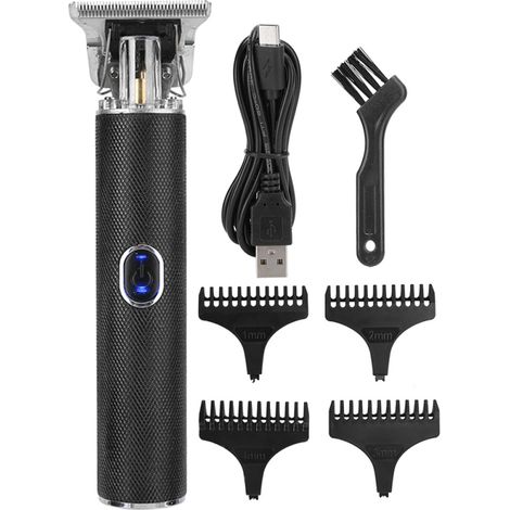 Cortapelos eléctrico profesional recargable y ajustable, máquina de cortar el pelo, recortadora de pelo negra