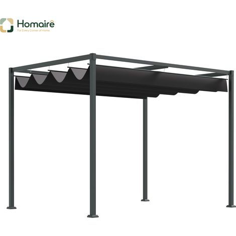 HOMAIRE Pergola Pavillon Terrassenüberdachung mit Schiebedach für Garten & Terrasse