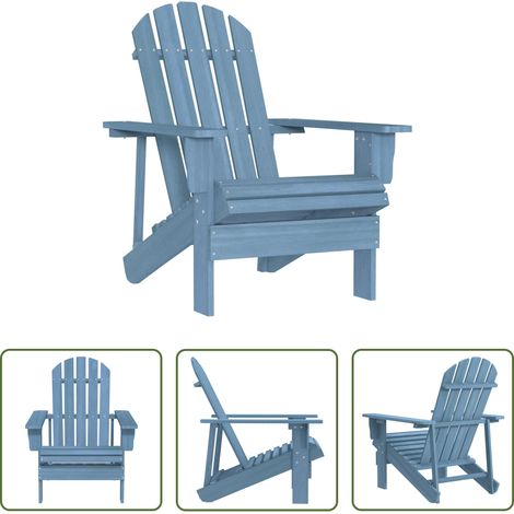 Chaise Adirondack - Chaise de jardin Adirondack bois de sapin massif bleu (1/5)