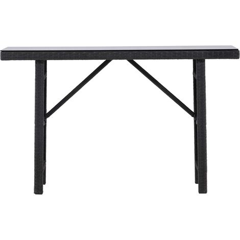 Padova Gartentisch Beistelltisch 40x120cm schwarz.