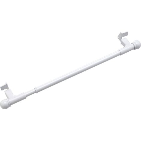 Tringle à rideaux extensible blanche 80-110cm – Métal – Installation facile sans perçage – Design moderne avec embouts boules – Ateliers 28