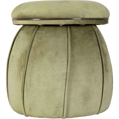 Tabouret Rond Design "Corin" 55cm Vert & Gris (1/4)