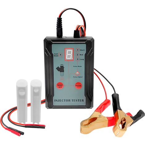 Testeur d'injecteur de carburant et adaptateur pour le nettoyage de diagnostic des injecteurs Kits d'outils de nettoyage de bricolage Protection contre les courts-circuits commutables 12 V/5 V (1/5)