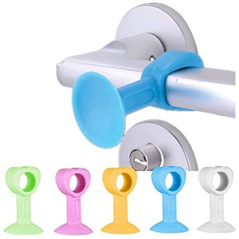 Butoir De Porte - Ventouse En Silicone Épais - Absorption Des Chocs Pour Portes Intérieures - Protection Mur Et Poignée - Lot De 5 (1/4)