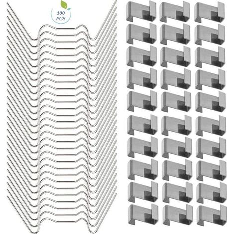 100 Pièces Clips Pour Vitre De Serre En Acier Inoxydable 304 Et 301 Accessoires De Fixation Pour Serres Jardin (1/4)