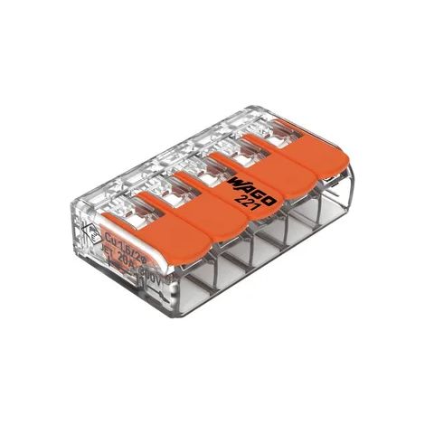 WAGO 221-415 - Morsetto di giunzione COMPACT per tutti i tipi di conduttore max. 4 mm - 5 conduttori