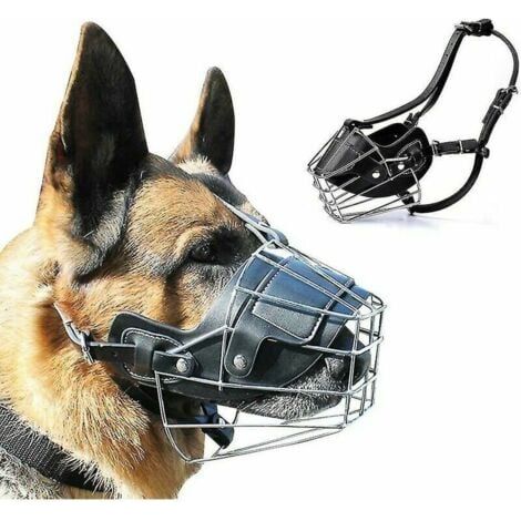 Muselière pour Chien Pitbull Amstaff Staffordshire Terrier Cuir Panier Sécurisé Muselière pour Chien Anti-Aboiements Morsure Mastication