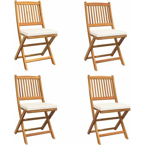 Maison Exclusive - Sedia pieghevole con cuscino 4 pcs Bianco 49 x 57.5 x 92cm