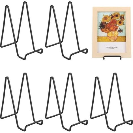 6 Pièces Chevalet Support Assiette Decorative - 15 cm - Chevalet Support Presentoir Porte Assiette - Presentoir Cadre Photo Livre de (1/5)