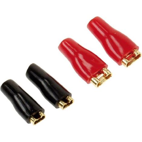 Connecteurs plats 2 x 2.8mm noirs 2 x 4.8mm rouges