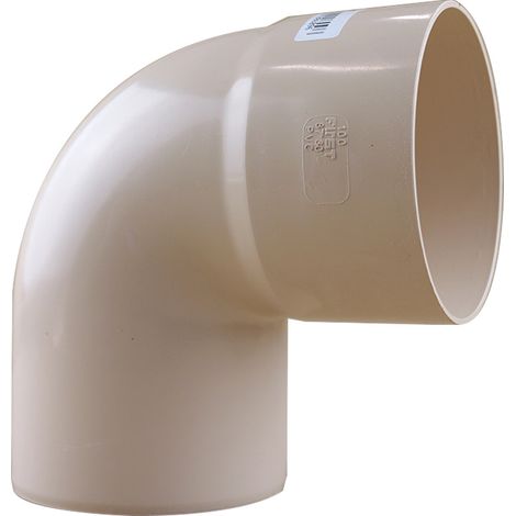 Coude PVC 87°30 mâle femelle pour tube Ø100 épaisseur 2.2 mm - sable - First Plast