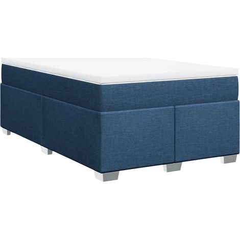 Maison Exclusive - Sommier à lattes de lit avec matelas bleu 120x190 cm tissu (1/5)