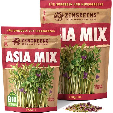 Bio Keimsaat Asia-Mix 500 g Sprossen und Microgreens ZenGreens (1/5)