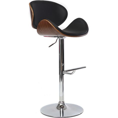 Sgabello da bar design nero e legno WALNUT