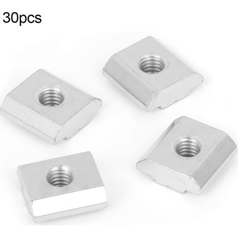 Ensemble de 30 écrous à rainure en T série 30, profilé en aluminium fileté, fixations à bloc (M6)