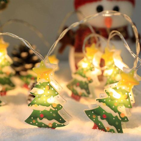 Guirlande Lumineuse - 20 Ampoules LED - Alimentation Piles AA - Double Face - Pour Arbre de Noël et Décoration Intérieure - 1 Pièce (1/5)