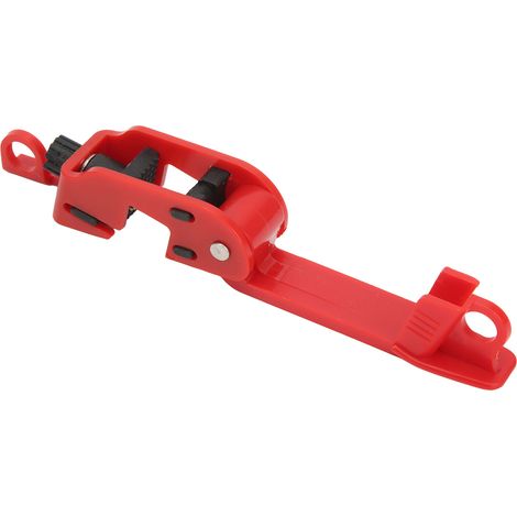 Dispositif de verrouillage de disjoncteur standard à simple ou double bascule, en nylon PA rouge, diamètre de serrage 20 mm, pour usage industriel et domestique. (1/5)