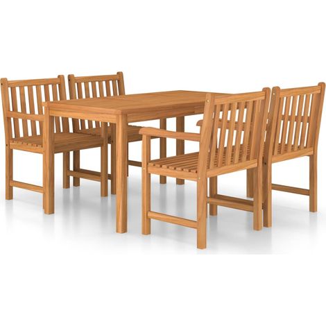 Maison Exclusive - 5-teiliges Garten-Ess-Set 140 x 80 cm Massivho