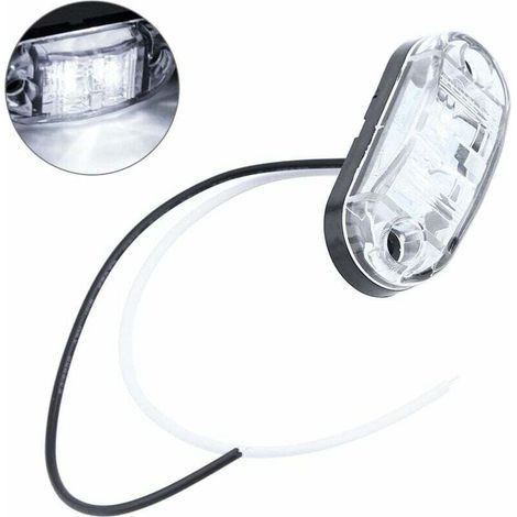 pair Rubberskin Side Marker Light 4X 2 LED Remorque Caravan Side Marker Light Lampe de dégagement étanche 12V 24V pour voiture Auto Truck (Blanc)lampe de gabarit remorque lider lampe de gabarit remorq (1/4)
