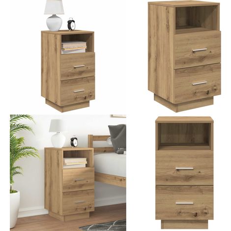 vidaXL Nachttisch mit 2 Schubladen Artisan-Eiche 36x36x68 cm (1/5)