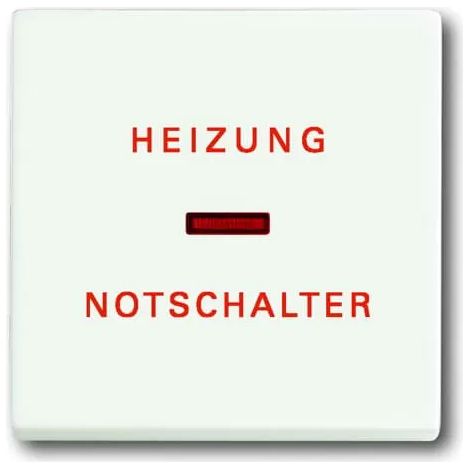 Busch-Jaeger Wippe mit Aufdruck Heizung mit kleiner roter Kalotte für Schalter/Taster, 1-fach studioweiß matt - Plattform 63 (1789 H-884), 2CKA001751A3029 (1/2)
