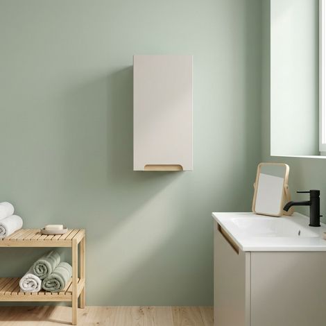 Armoire de salle de bain murale 30x60x22 cm - cachemire mat - MDF - profondeur réduite - Stilla Naturel (1/5)