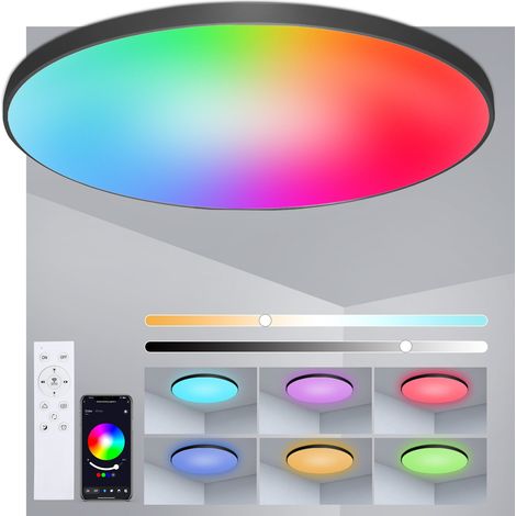 Deckenleuchte Schwarz Lampe RGB Küchenlampe Dimmbar Deckenpanel (1/5)