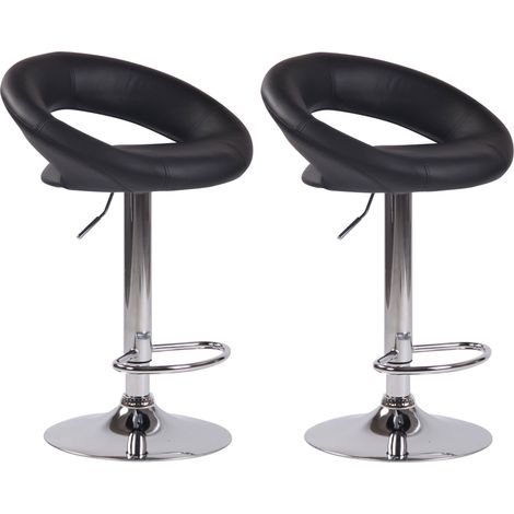 2er Set Barhocker Olinda Kunstleder schwarz chrom (1/5)