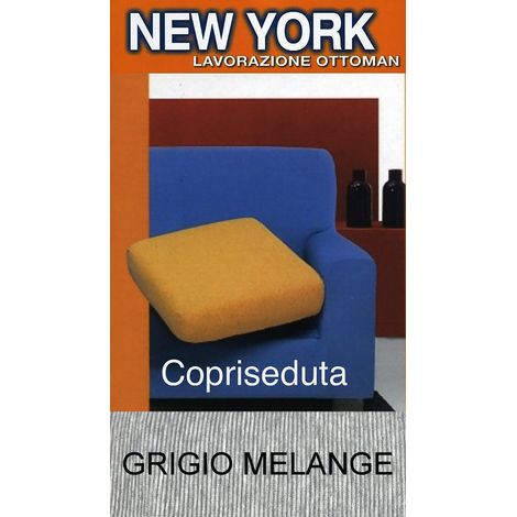 Copriseduta Divano New York Grigio Melange - Tessuto Elasticizzato a Costine Antipilling - Made in Italy copriseduta 1posto 60x60 (1/5)