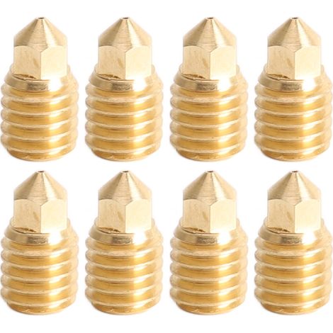 Buse en laiton pour imprimante 3D, remplacement Hotend pour Bambu Lab X1c P1p 1.75 0.4mm, résistant à l'usure, haute température, 8 pièces (1/5)