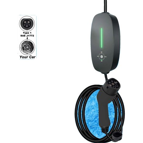 Chargeur EV, Design Portable, Réglages de Courant Ajustables, Type1 16A (1/2)