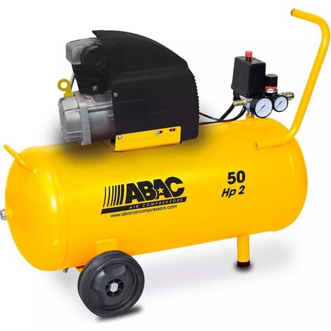 Abac – Compresseur 2HP avec huile – Pression 8 bar – Réservoir 50L – Débit d’air élevé pour travaux intensifs
