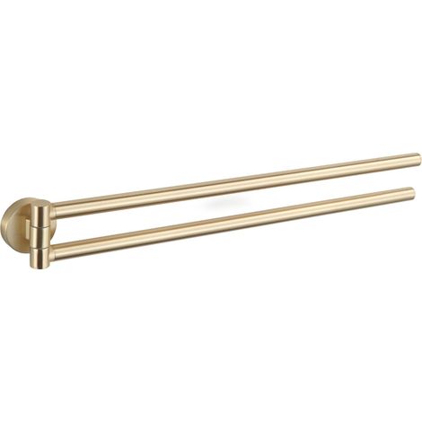 Mexen Remo doppio appendiabiti girevole per asciugamani, oro spazzolato - 70507255-55 (1/2)