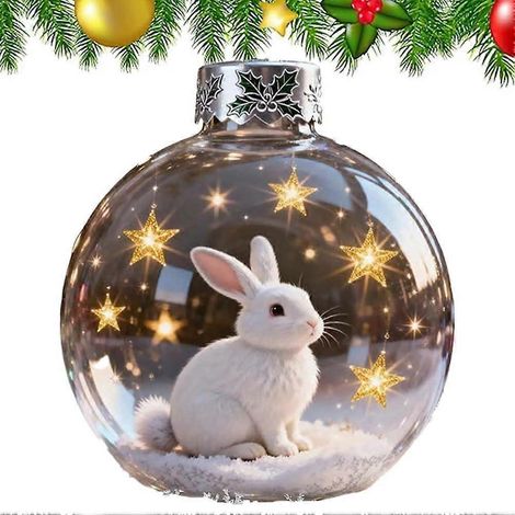 Ornement vache Highland amusant 2025, Boules de Noël transparentes, Décoration à suspendre pour sapin de Noël, 2026 Faune Wo (1/3)
