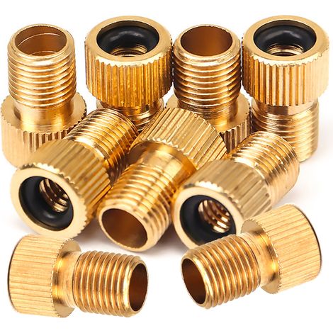 Valve Adapter - Presta To Schrader Bicycle Valve Converter - With Sealing Ring - 10 pcs