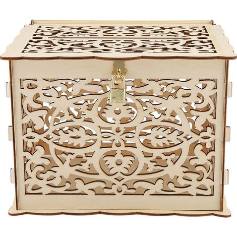 Hochzeitskartenbox mit Schlüsseln, DIY-Geschenkbox für eine Geburtstagsfeier. Hochzeitskartenbox mit Schlüsseln, personalisierbare Spardose für eine Geburtstagsfeier. (1/5)