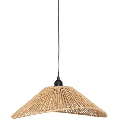 Atmosphera – Suspension Myha beige H118cm – Canopée en papier FSC® – Douille E27 – Câble ajustable 90cm pour petits espaces (1/4)