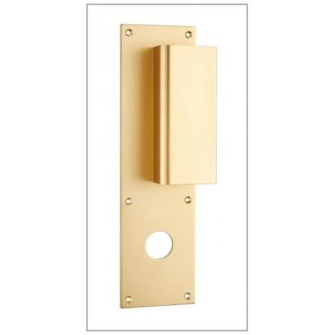 Poignée de porte palière aileron BASTILLE - ASSA ABLOY BEZAULT                                Champagne                                A visser              70              Trou de Ø 40 mm centré