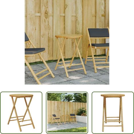 Bambus -  Gartentisch Klappbar Ø55x75 cm Bambus (1/5)