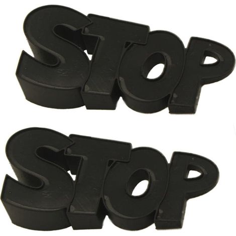 Lot de 2 butées de porte décoratives en caoutchouc noir antidérapant pour la maison l école le bureau (1/4)
