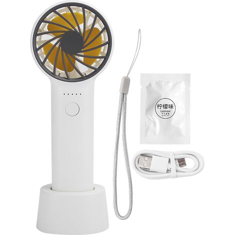 Ventilateur de Poche Rechargeable USB Mini Portable Silencieux Couvercle Amovible Aromathérapie Blanc (1/5)