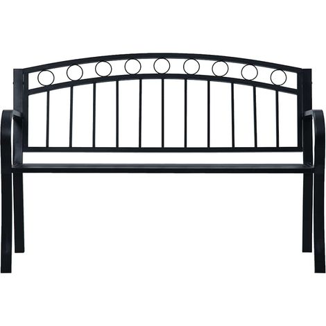 Maison Exclusive - Banco de jardín acero negro 125 cm (1/5)