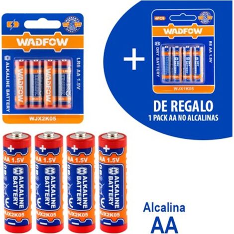 Piles alcalines WADFOW LR6 AA 1,5 V 2900 mAh en aluminium